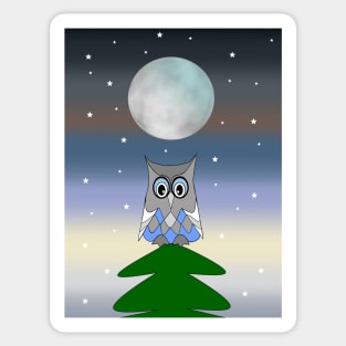 MOON Owl Sticker